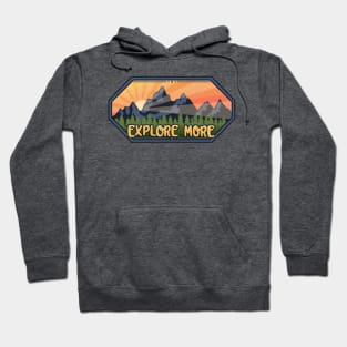 Explore More - Logo, Badge Style Landscape Hoodie